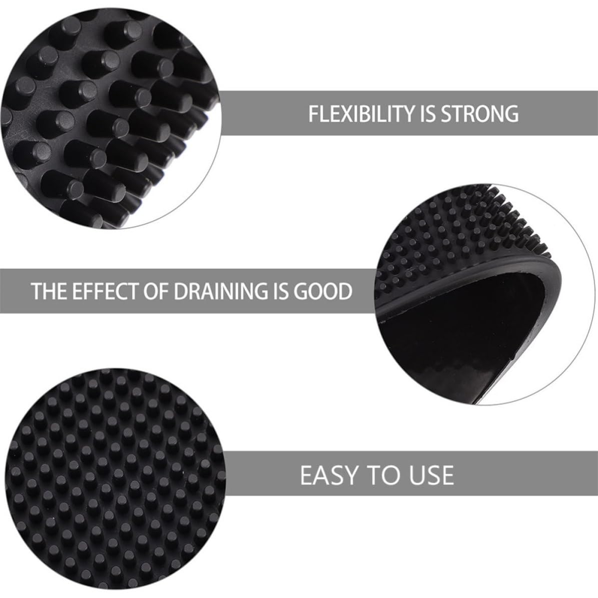 2 Pezzi Tappetino per Postazione Caffè, Tappetino Asciuga Piatti in Silicone Nero Antiscivolo e Antiruggine, per Bar e Bancone, Stile Semplice ed Elegante