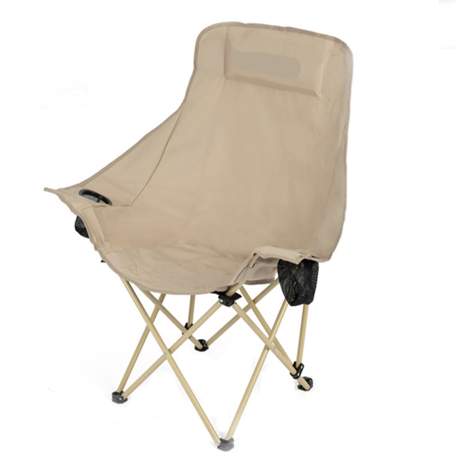 Chaise de Camping Pliable Surdimensionnée Portable avec Porte Gobelets et Accoudoirs Cadre Stable pour Extérieur Intérieur Camping Pêche Couleur Noir Gris B