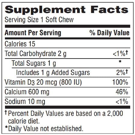 Caltrate Calcium & Vitamin D Soft Chews Chocolate Truffle 60 Each (Pack of 4)