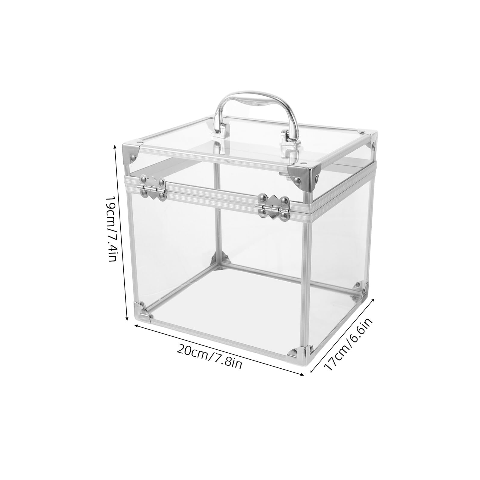 Porta Album in Acrilico Trasparente con Manico, Contenitore Grande Capacità per Custodia Vinile, Organizer Elegante per Studio e Casa