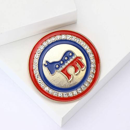 Image of USA Democratic Party Donkey Brooch Patriotic Pin-Show your support for the Democratic Party