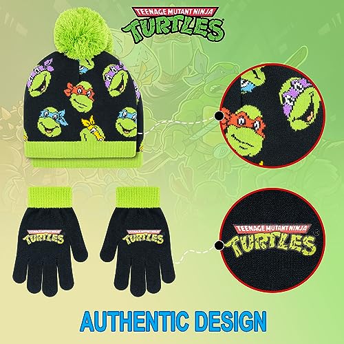 Teenage Mutant Ninja Turtles Boys Winter Hat and Glove Set - Ages 4-12 TMNT Hat and Gloves4