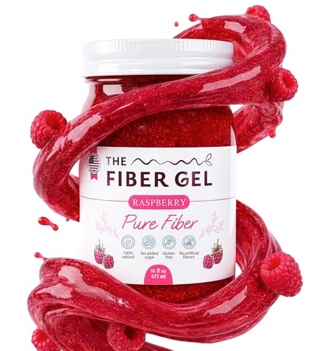 The Fiber Gel High Dietary Fiber Prebiotic Gel Formula 100% Natural & Clean Label Plant-Based Psyllium Husk & Inulin Complex Keto Friendly Vegan No Added Sugar Raspberry 16 oz