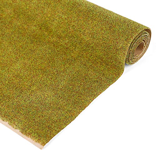 Scakbyer Tapis Gazon Pré Paysages pour Modélisme Ferroviaire, 41 x 100CM Maquette Herbe Tapis Herbe Modelisme Rouleau Herbe Miniature Herbe Statique Sable...