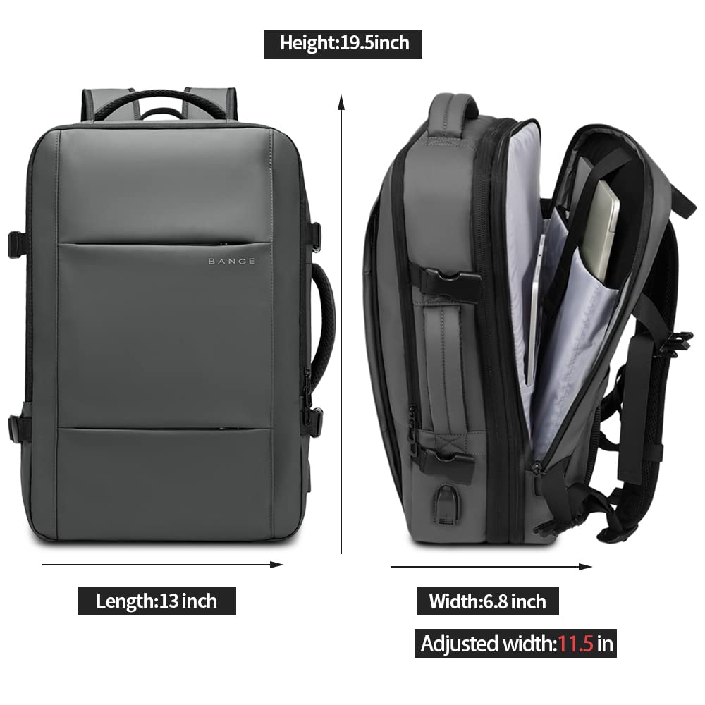 BANGE Sac à dos de voyage convertible durable pour ordinateur portable de 17,3" pour homme et femme
