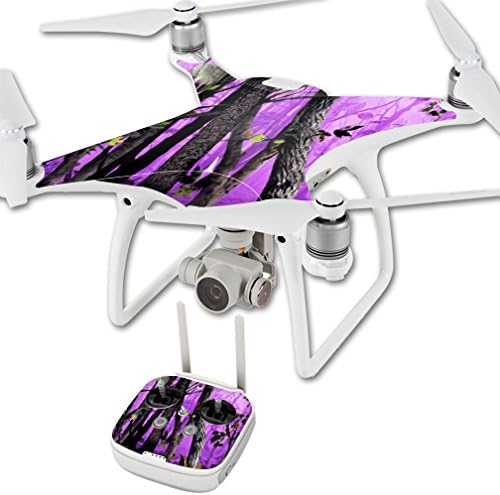 mightyskins  Skin de vinilo para DJI Phantom 4 Quadcopter Drone Wrap calcomanía decorativo para tapa Skins púrpura árbol Camo