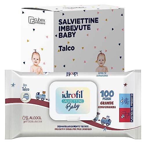 Cubex Professional Toallitas para bebés y niños, hidratantes y refrescantes con tejido de nido de abeja, dermatológicamente probadas, delicadas e ideales para pieles sensibles, 0% alcohol (talco, 1)