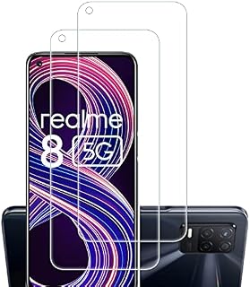 WFTE [2-Pack Screen Protector for OPPO Realme 8 5G,Anti-Scratch,High Transparency,Anti-fingerprint,Bubble-Free,Dust-Free Premium Screen Protector Tempered Glass For OPPO Realme 8 5G