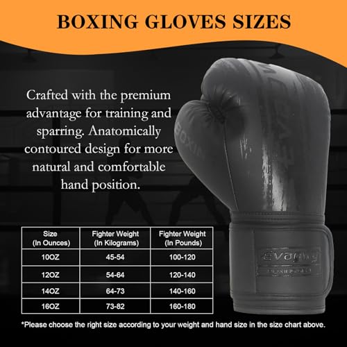 Evagwy Boxing Gloves For Men And Women,Pro Training Sparring,Suitable For Boxing Kickboxing Mma Fighting,Adult Heavy Punching Bag Gloves,Workout Gloves For Boxing,Muay Thai thumb #3