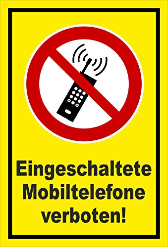 Preisvergleich Produktbild Schild - Mobiltelefone verboten - 60x40cm - Bohrlöcher - 3mm Aluverbund S00355-031-C 20 VAR