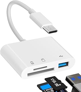 Krzel 3-in-1 Camera Card Reader Adapter, USB C/USB to Micro SD TF Memory Card Reader for New iPad Pro, MacBook Pro/Air, Galaxy S10/S9 and More USB C/USB Devices