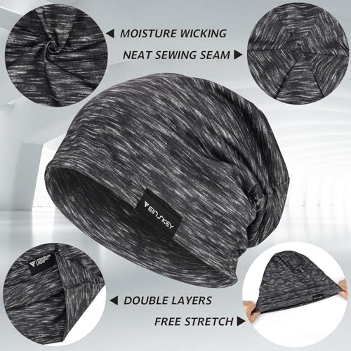 EINSKEY Lightweight Slouchy Beanie for Men Women, Oversize Thin Cotton Skull Cap Chemo Cap Night Sleeping Hat for All Seasons2
