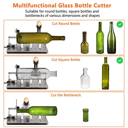 Miimoo Glass Bottle Cutter, Upgraded Glass Cutting Tool Kit For Square, Round Bottles And Bottlenecks, Diy Machine For Cutting Bottles Of Wine, Beer, Liquor, Whiskey, Alcohol, Champagne #TOP2