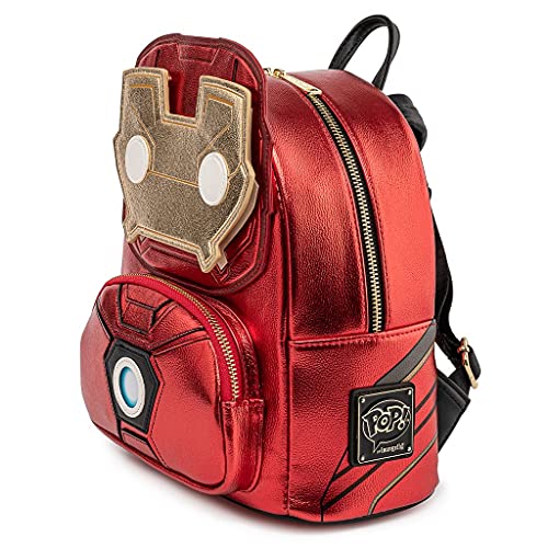 Loungefly x Marvel Iron Man Light Up Mini Backpack Metallic Leather2