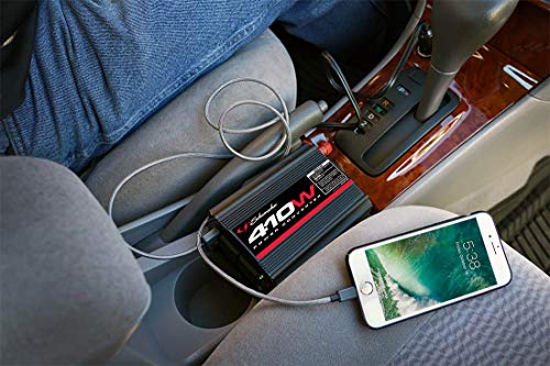 Schumacher Xi41B Dc To Ac Power Inverter With 120V Ac Outlet And Usb Power Port - 410 Watts Continuous, 820 Peak Watts - Power Directly Connects To Battery #TOP3