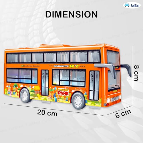 Image of FunBlast City Bus Toy for Kids - Push & Go Vehicle with Sound and Light Effects, Toy Bus for Boys & Girls Age 3+ Years Boys and Girls (Orange)