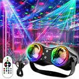 Yiixuyo - Party Disco Strobe Ocean & Star Double Ball Projector Light, Sound Activated ABS Strobe Stage DJ Dance Light with, Suit for Parties, Bars, Birthdays, Weddings, KTV.