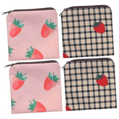 Mikinona 4Piezas Bolsa de Período de Almacenamiento Práctico para Compresas Sanitarias Resistente al Compacto para Uso Diario para Artículos Femeninos