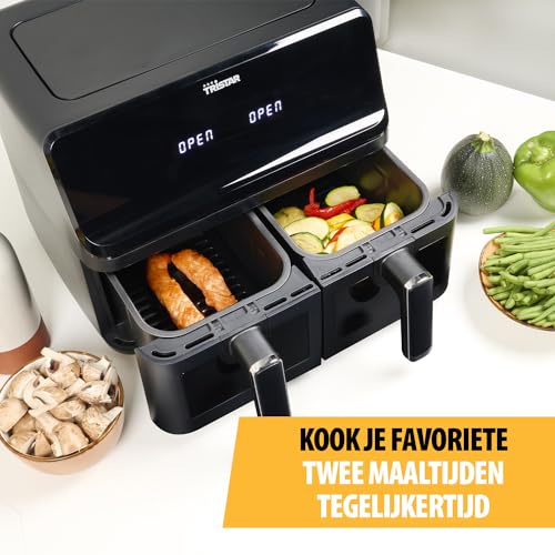 Tristar digitale airfryer FR-9040-2x4 L - 2 kg friet - 8 programma's of handmatige instellingen - dubbele mand met patrijspoorten - Afbeelding 6