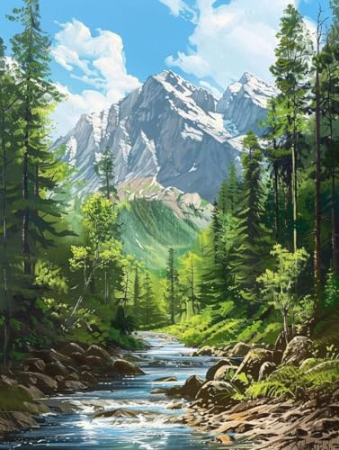 Kit point de croix diamant jungle 80x120 cm pour adulte