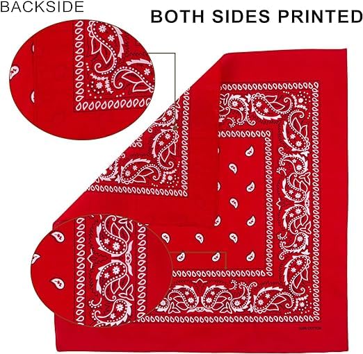 Image of SPIN CART Soft Breathable Cotton Paisley Bandana Handkerchief For Hair Head Bike For Men & Women