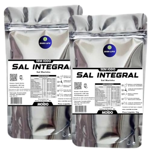 Sal Moído Integral - Marinho Mossoro 2un x1kg = 2kg Sem Iodo
