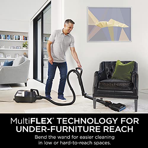Shark Cz2001 Vertex Canister Vacuum, Bagless, Corded, With Self-Cleaning Brushroll & Duoclean Powerfins, Hepa Anti-Allergen Filter, Multiflex Technology, 2 Attachments & Led Headlights, Black & Copper #TOP3