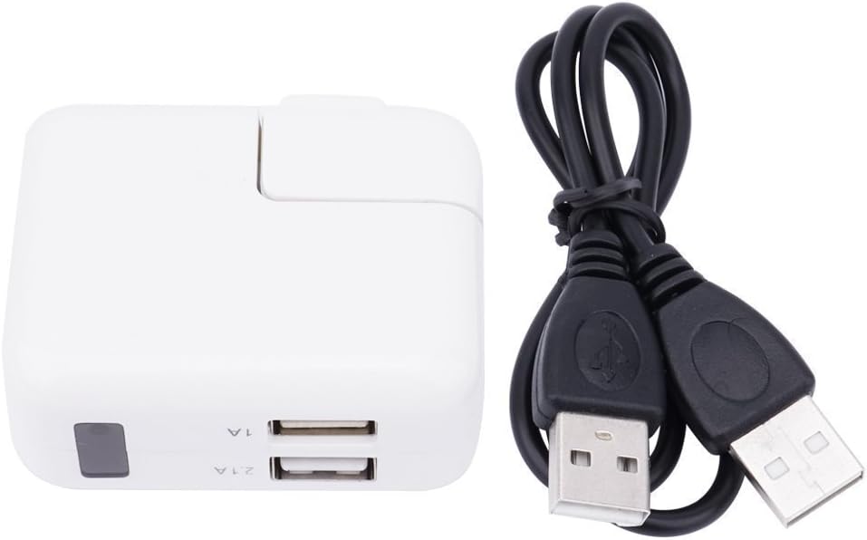 HD motion detection spy camera, Kiniva 1080P Min security camera, hidden adapter camera, nanny spy, USB wall charger, white.