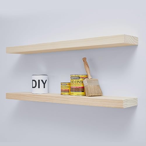 Vista 44 de Homeforia Estante flotante de nogal de 12 pulgadas, estantes flotantes pequeños de madera real maciza de alta gama de 12 pulgadas para montaje