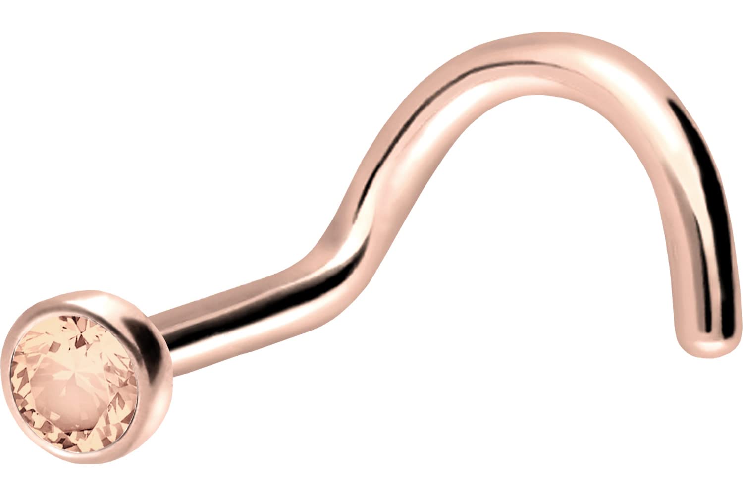 PIERCINGLINEsurgical steel nose piercing with crystal disc - nose stud in 4 colours and 2 sizes