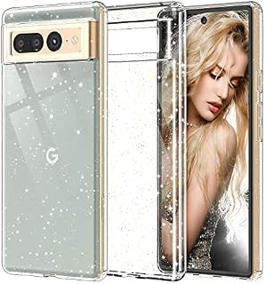 YIRSUR Compatible with Google Pixel 7 Pro (2022) Glitter Clear Case, Soft TPU Bumper Anti-Scratch Shockproof Transparent Sparkly Cover Case Compatible with Google Pixel 7 Pro