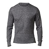 Stanfield's Men's Two-Layer Merino Wool Blend Long Sleeve Top, Cotton-Poly Inner for Comfort, Charcoal Mix, Large (L)