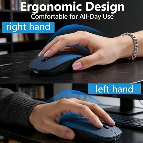 Kenvala Wireless Mouse for MacBook & iPad, Anti-Sleep Activity Mode, Blue — view 6