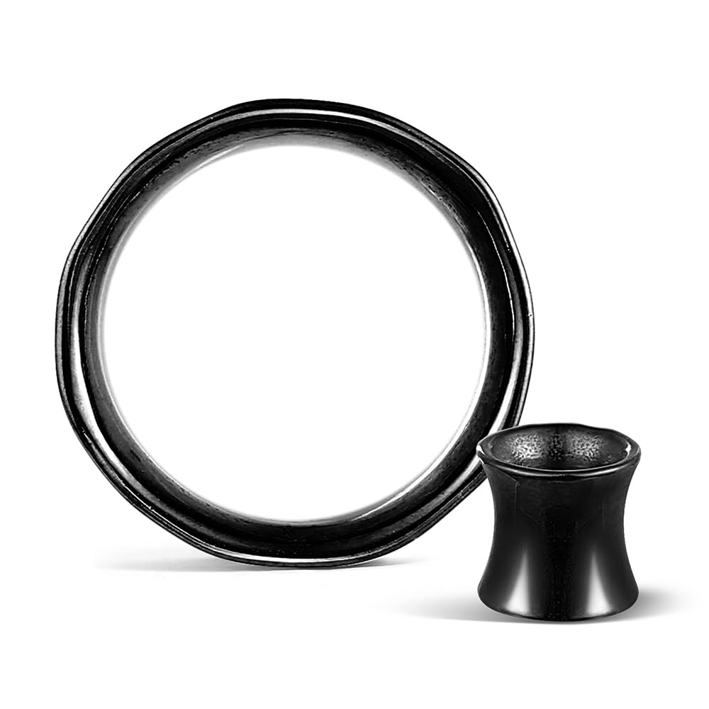 Casvort 2 PCS Hypoallergenic 0G-5/8 Irregular Reversible Ear Tunnels 316 Surgical Stainless Steel Minimalism Versatile Ear Plugs Body Piercing Jewelry