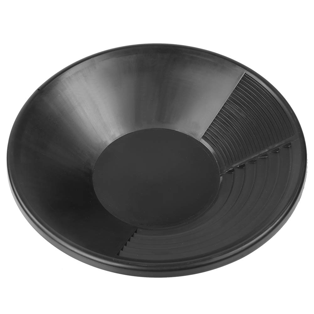 Poêle de Prospection d'or en Plastique Noir, avec Texture Peu Profonde et Profonde pour la Récupération des Minéraux D'orpaillage