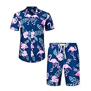 J.VER Мъжка хавайска риза Фламинго Флорална риза...