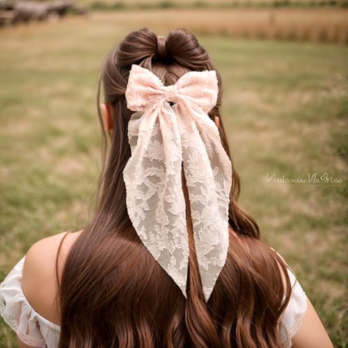 LFOUVRE Pinzas de pelo elegantes para niñas y mujeres - Clips y pasadores de pelo estilosos | Moños rosas para niñas, accesorios para el cabello para mujeres, perfectos para uso diario o ocasiones especiales miniatura 3