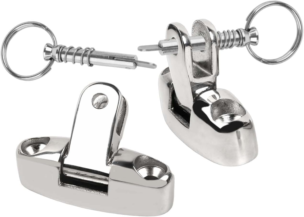 Boat Bimini Top Deck Hinge Swivel Mount Deck Hinge with Removable Pin, 2 Pcs 316 Stainless Steel Swivel Side Mount, 180 Degree Rotating Use, Bimini Top Hardware for Yacht, Pontoon Boat