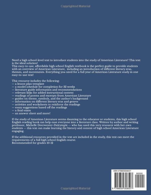 High School American Literature: Readings and activities for full year American Literature curriculum for students grades 10, 11, and 12 (Writing Curriculum) - Image 2