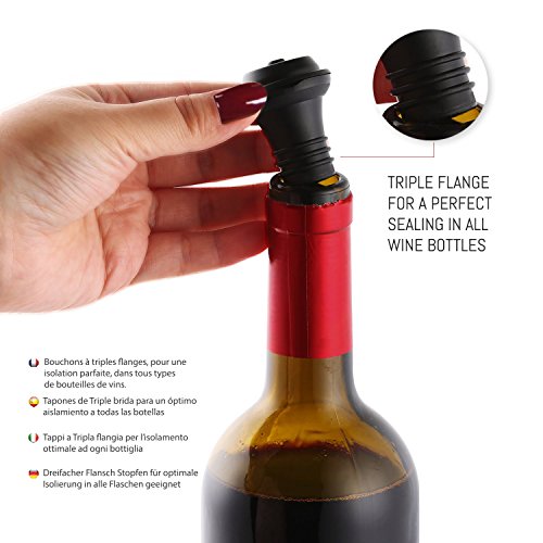 VINOCARE- Wijnstop voor wijnpompen, Premium sommelier Wijnstopper (x6) - Image 5