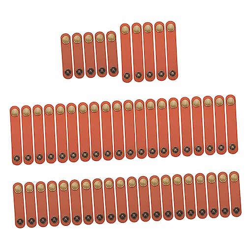 50 unidades de lazos de cable de cuero PU reutilizables, organizador de cables y soporte para cables USB flexibles y suaves, compacto para viajes y uso en casa miniatura 1