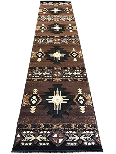 Concord Global Trading Southwest Native American Area Rug Chocolate Brown Design C318 (2 Feet 4 Inch X 10 Feet 11 Inch) #TOP20