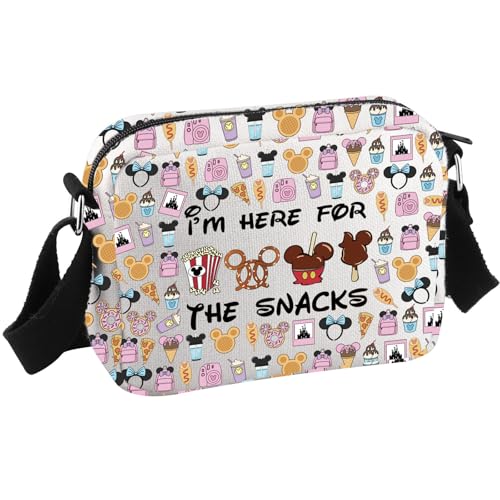 Magical Inspired Gift Family Vacation Trip Gift I'm Here For The Snacks Mouse Family Trip Snacks Zipper Crossbody Bag