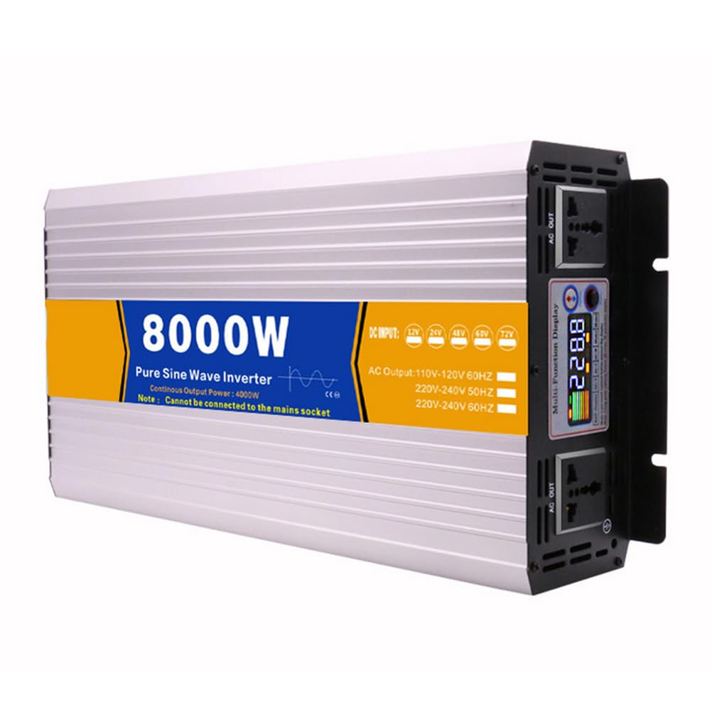 Inwerter fal sinusoidalnych czystych 8000W 12V na 220V, DC 12V 24V 48V 60V 72V na AC 110V 220V, transformator napięcia solarny, do domu, ciężarówki, off-grid