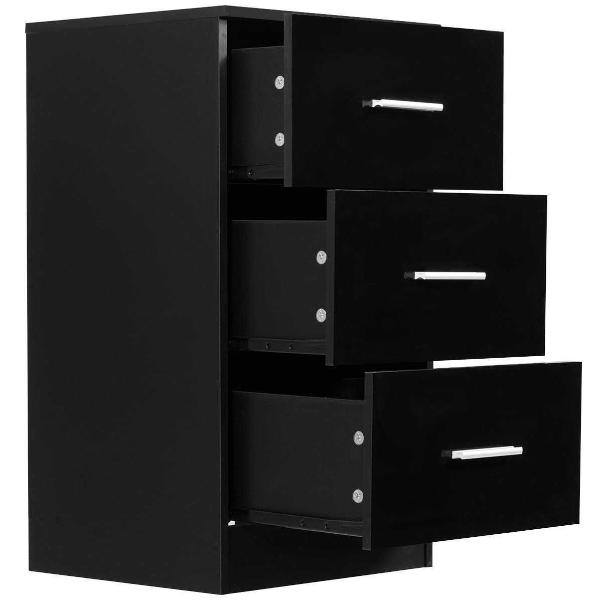 DREAMADE Armadietto per Ufficio, con 3 Cassetti, Cassettiera per Scrivania, Resistente e Durevole, Cassettiera per Mobile, Ideale per Ufficio, Studio, Camera da Letto, Nero (1)