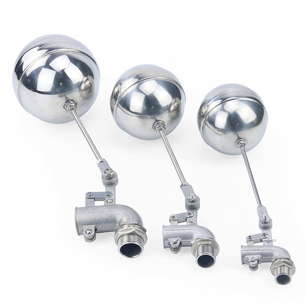 1/2 "3/4" 1 "Valvola A Sfera A Sfera A Galleggiante in Acciaio Inox, Valvola Galleggiante Regolabile Serbatoio dell'Acqua Bend Gualt Valvola A Sfera Galleggiante Valvola(1 1/4")