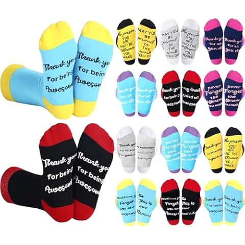 Xtinmee 12 Pairs Valentines day Employee Appreciation Socks Gifts Bulk Thank You for Teacher Nurse Staff Women Men Cover
