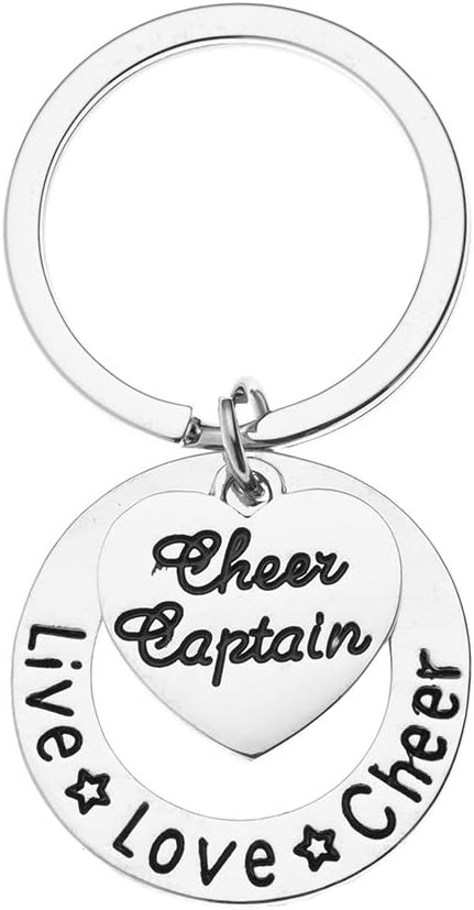 Sportybella - Cheer Captain Keychain - Cheerleading Megaphone & Charm Keychain, Cheer Jewelry Gift for Cheerleader Captains