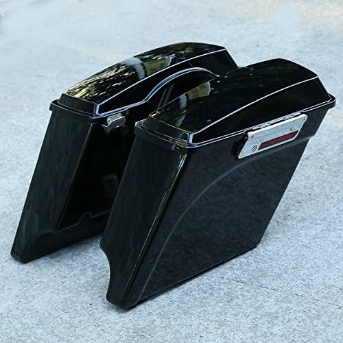 XMT-MOTO 5" Vivid Black Stretched Extended Hard Saddlebags For 1993-2013 Harley Touring Models FLT,FLHT,FLHTCU,FLHRC,Road King,Road Glide,Street Glide,Electra Glide,Ultra-Classic