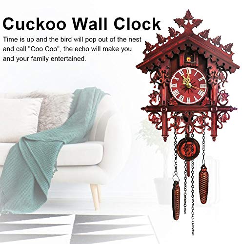 image for cheerfullus 10 inch Wood Wall Cuckoo Clocks,Vintage Wooden Cuckoo Cloc
